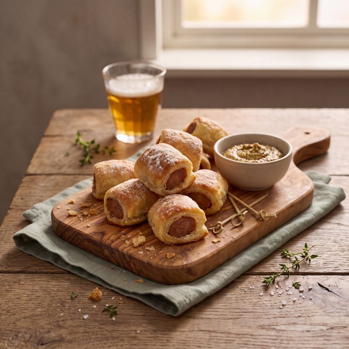 Mini-worstenbroodjes van bladerdeeg