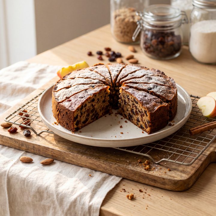 Kerstcake met gedroogd fruit