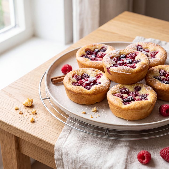 Kwarktaartjes met rood fruit