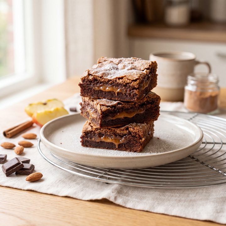 Chocoladebrownies met karamel