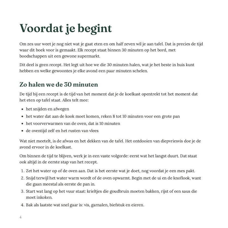Een naslagbladzijde uit het voorwerk