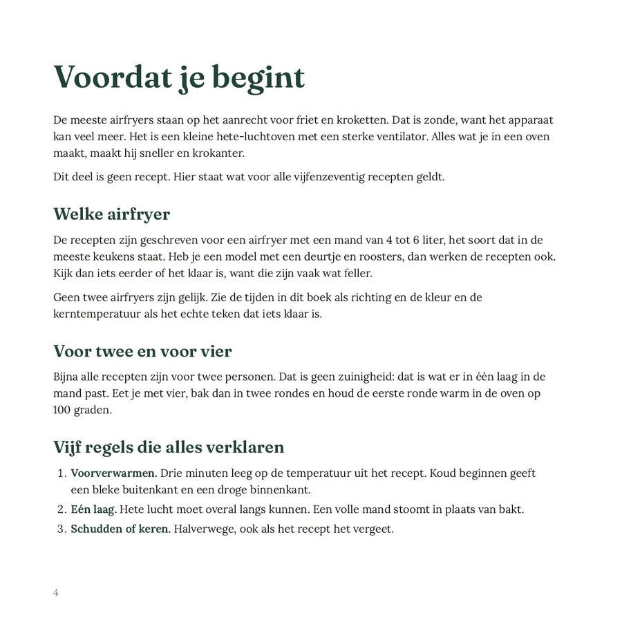 Een naslagbladzijde uit het voorwerk
