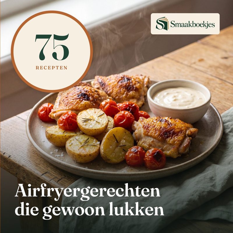 De omslag van 75 Airfryergerechten die gewoon lukken