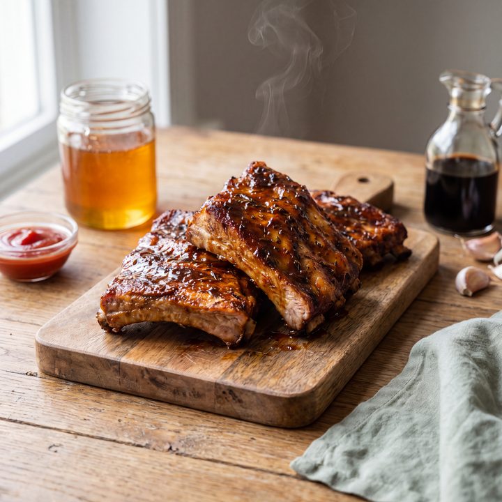Spareribs met kleverige saus