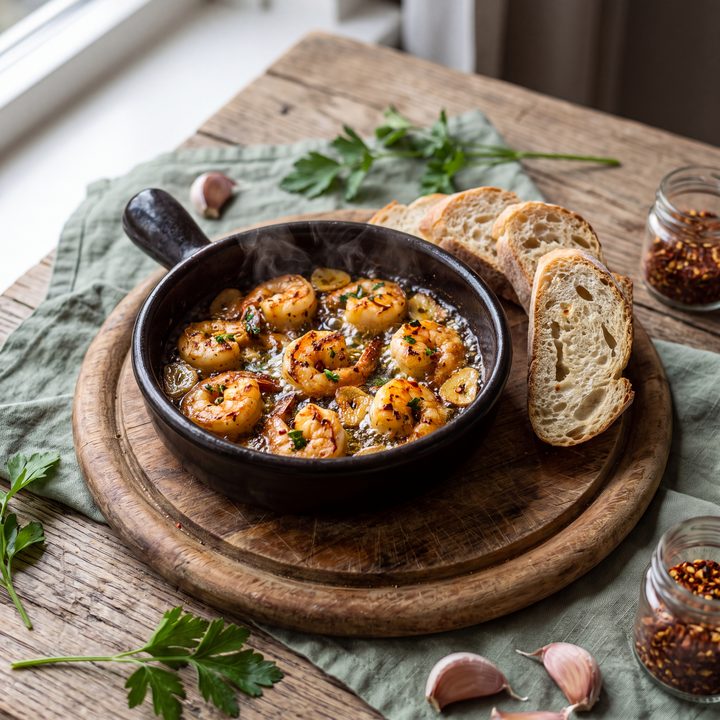 Garnalen met knoflook en peterselie