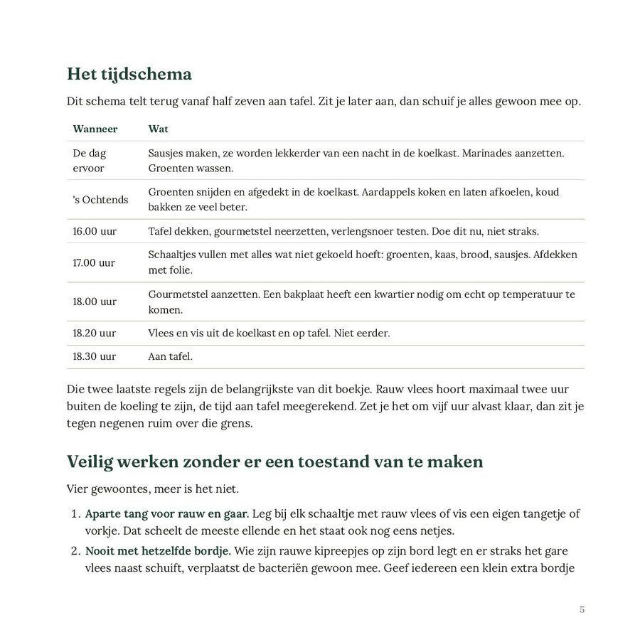 Een naslagbladzijde uit het voorwerk