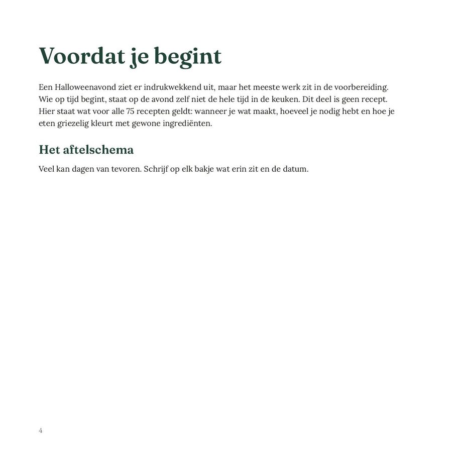 Een naslagbladzijde uit het voorwerk