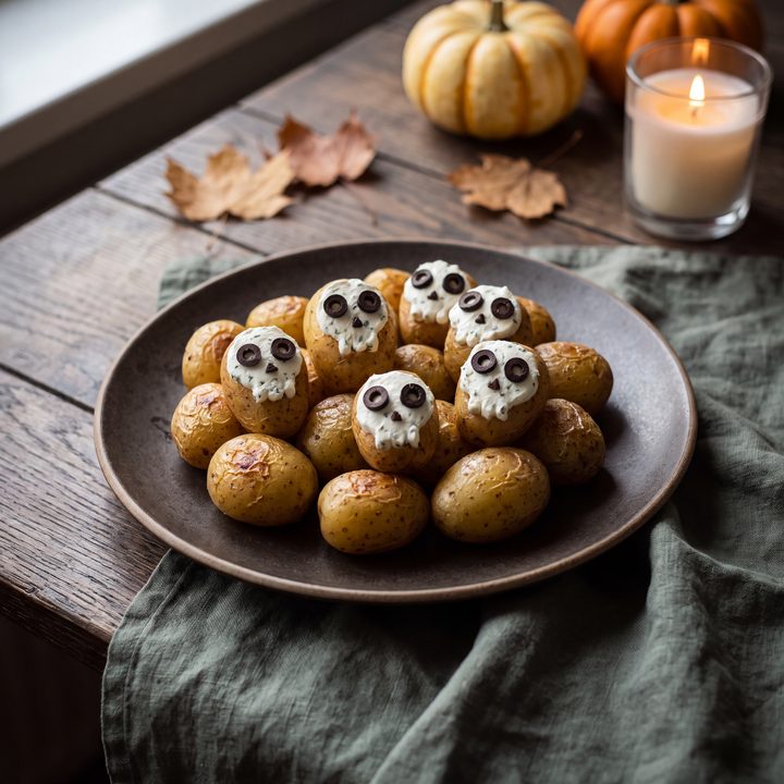 Doodskopjes van krieltjes met kruidenkaas