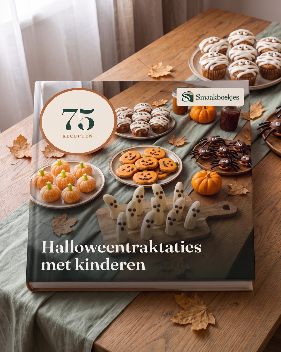 Het boek 75 Halloween traktaties om met kinderen te maken op tafel