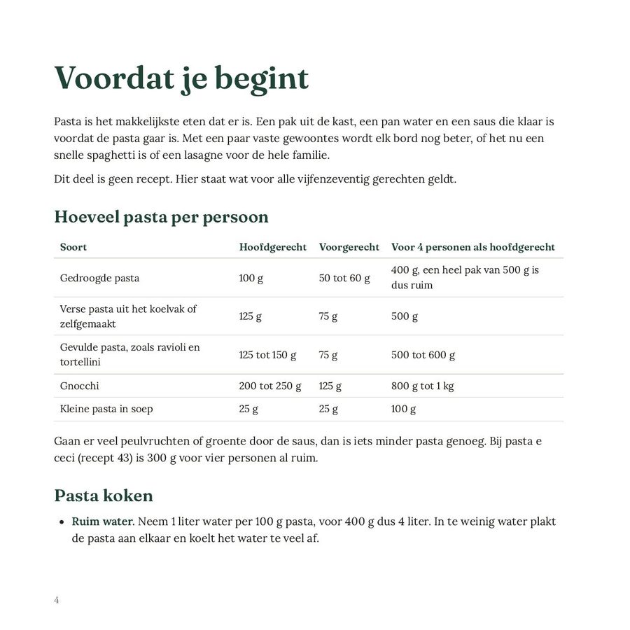 Een naslagbladzijde uit het voorwerk