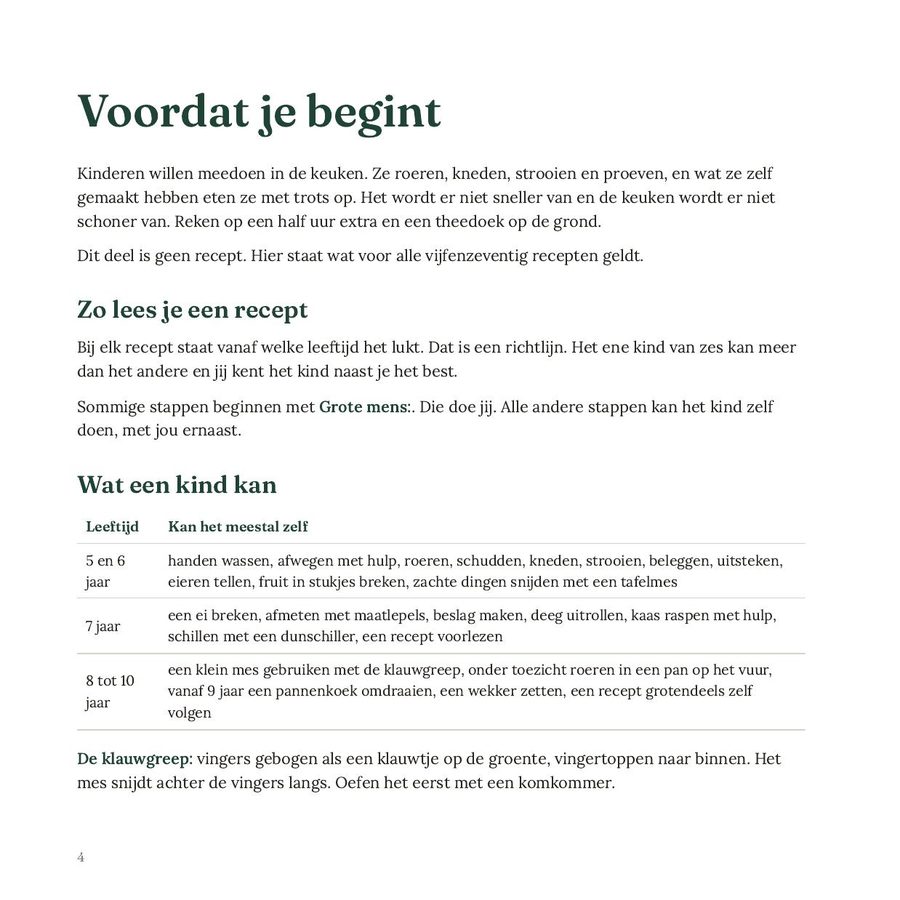 Een naslagbladzijde uit het voorwerk
