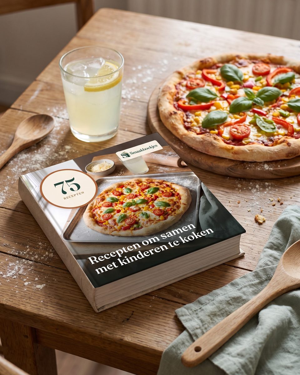 Het boek 75 Recepten om samen met kinderen te koken op tafel