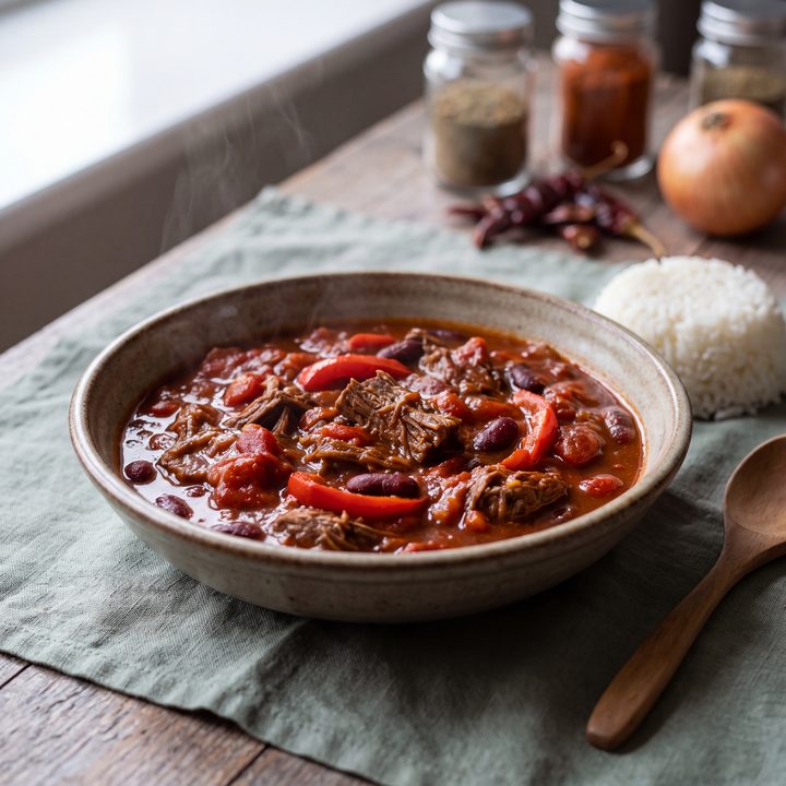 Chili con carne met bonen uit blik