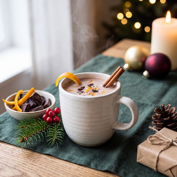 Warme chocolademelk met sinaasappel