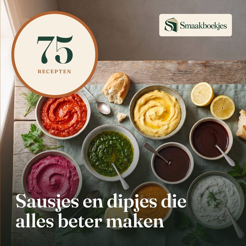 De omslag van 75 Sausjes en dipjes die alles beter maken