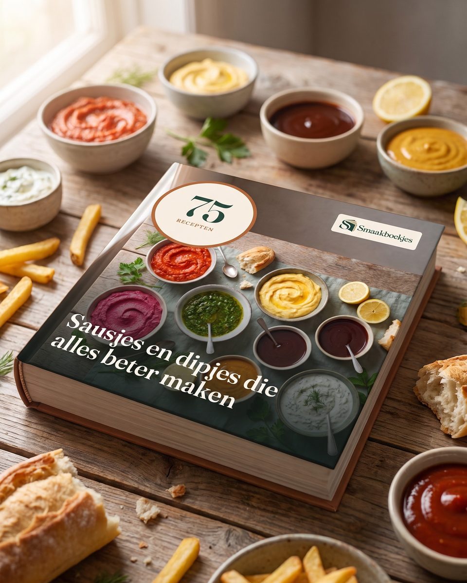 Het boek 75 Sausjes en dipjes die alles beter maken op tafel