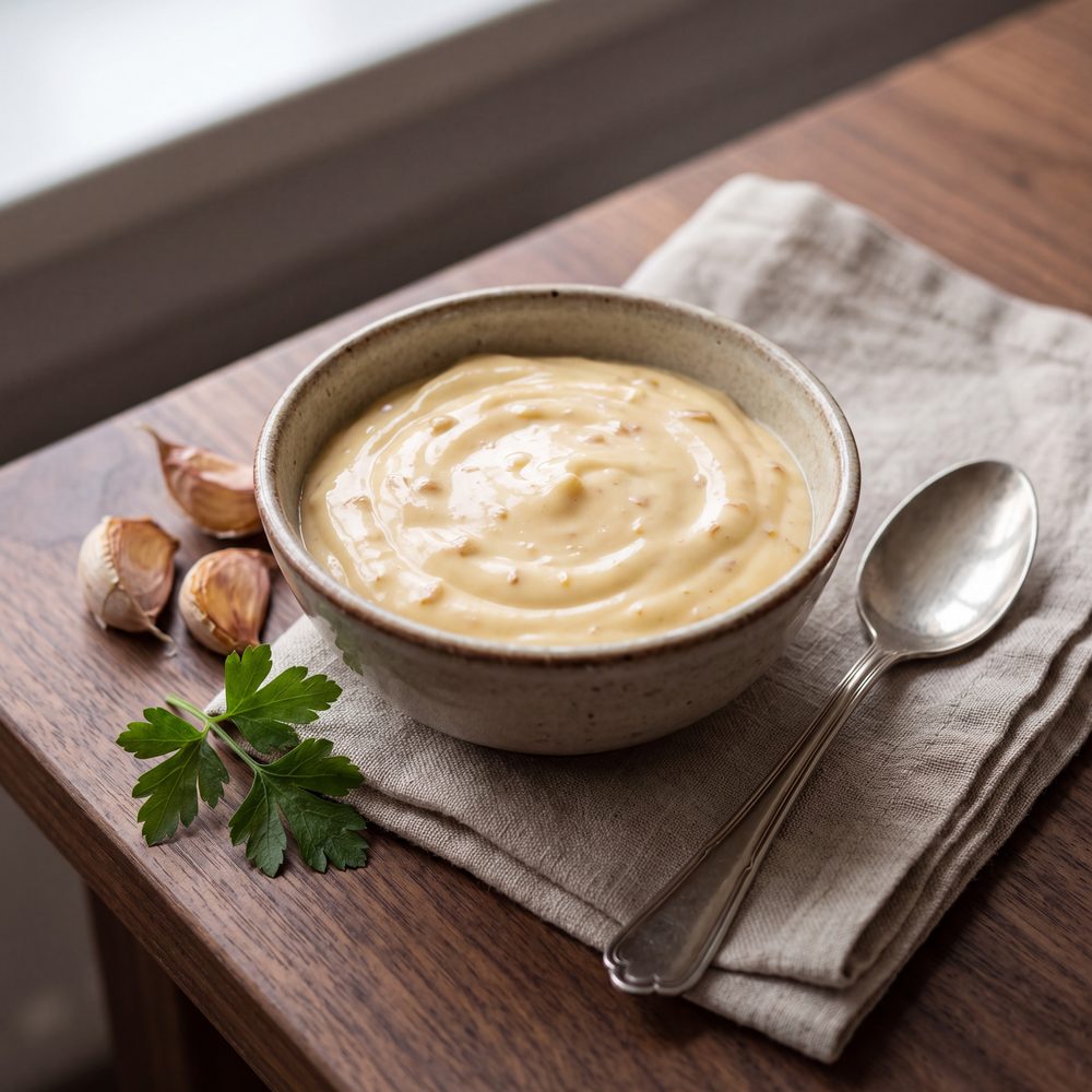 Knoflookmayonaise die niet uit je adem loopt