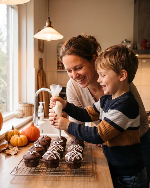Mummiemuffins met een strook glazuur