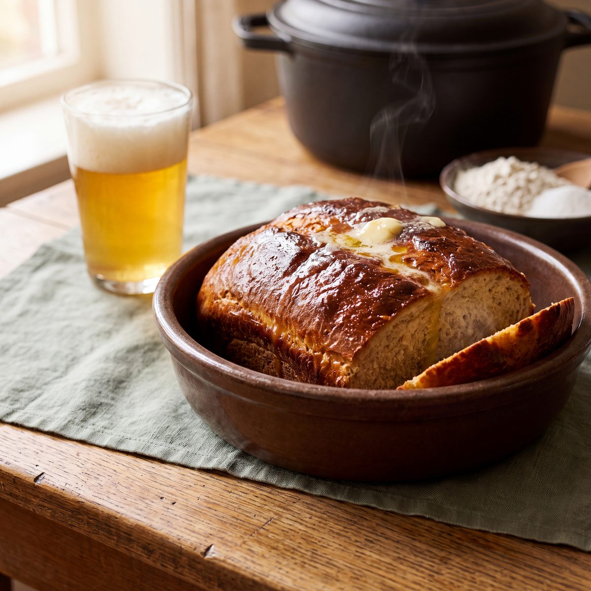 Bierbrood van drie ingrediënten