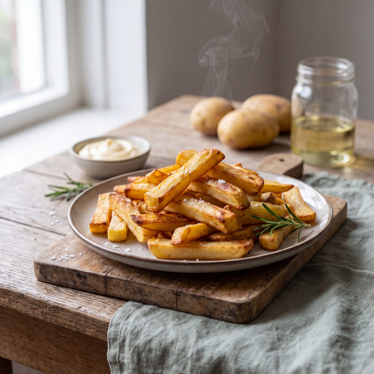 Echte friet van verse aardappels