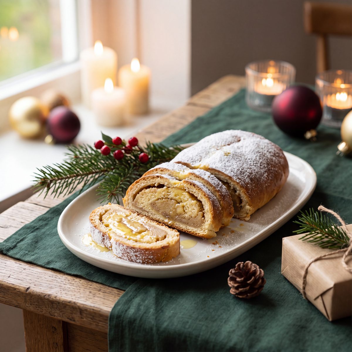 Kerstbrood uit de oven met amandelspijs