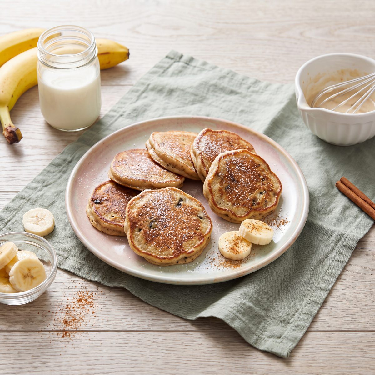 Kleine pannenkoekjes met banaan