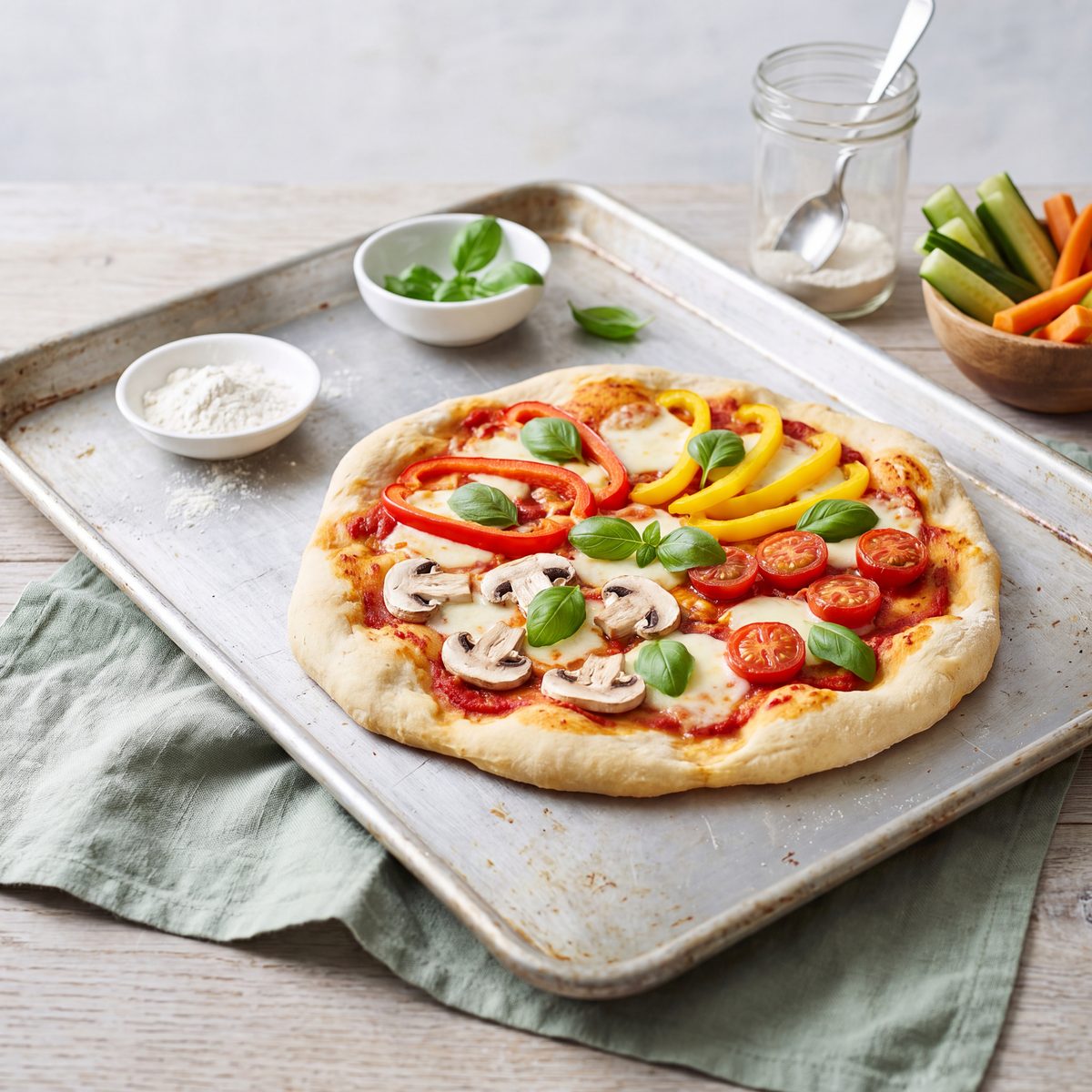 Pizza met zelfgemaakt deeg